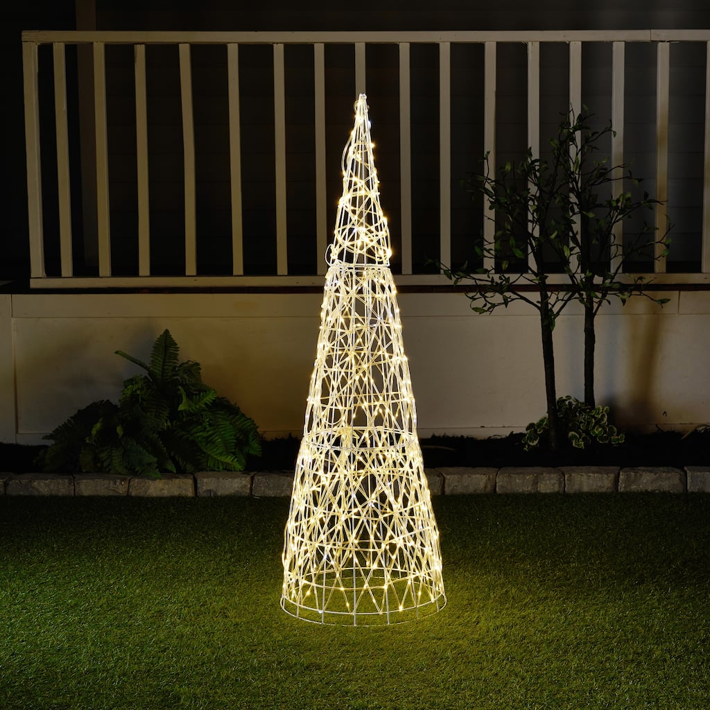 Twinkling 480 LED Christmas Cone Tree with Warm White & Cold White Lights - Medium