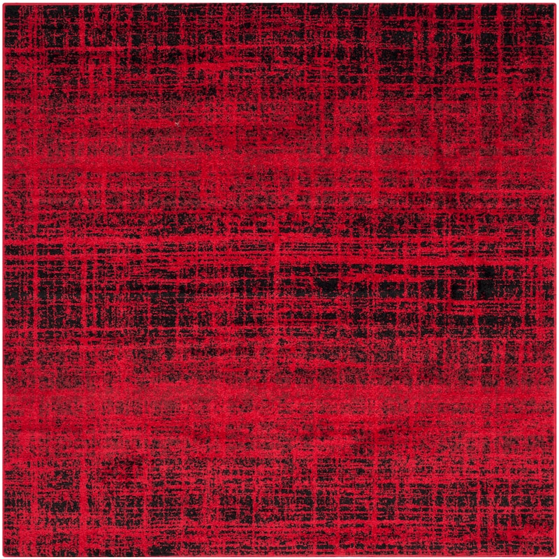 SAFAVIEH Adirondack Anri Modern Distressed Rug - 4' Square - Red/Black