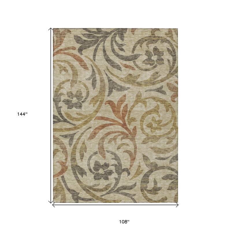 HomeRoots Floral Transitional Rectangle Outdoor Rug