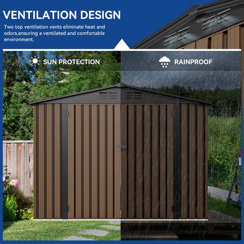 Moasis 8 ft. W x 6 ft. D Steel Storage Shed