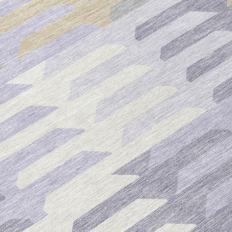 Machine Washable Indoor/ Outdoor Modern Stacks Chantille Rug
