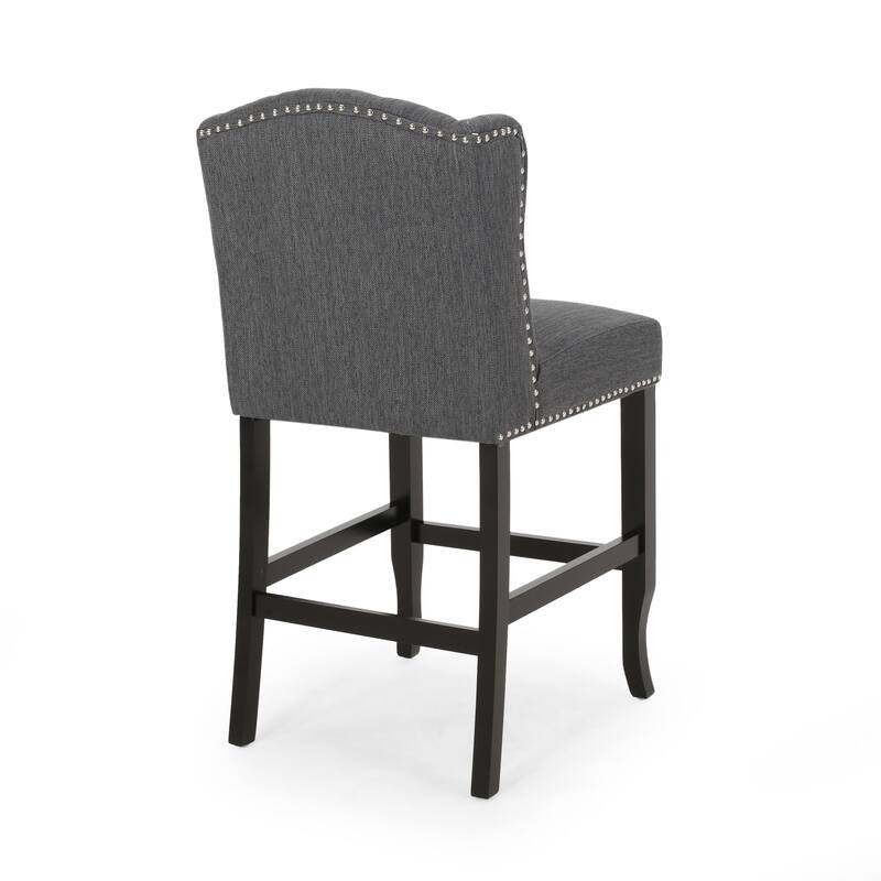 Vienna Contemporary Fabric Tufted Wingback 27 Inch Counter Stools, Set of 2