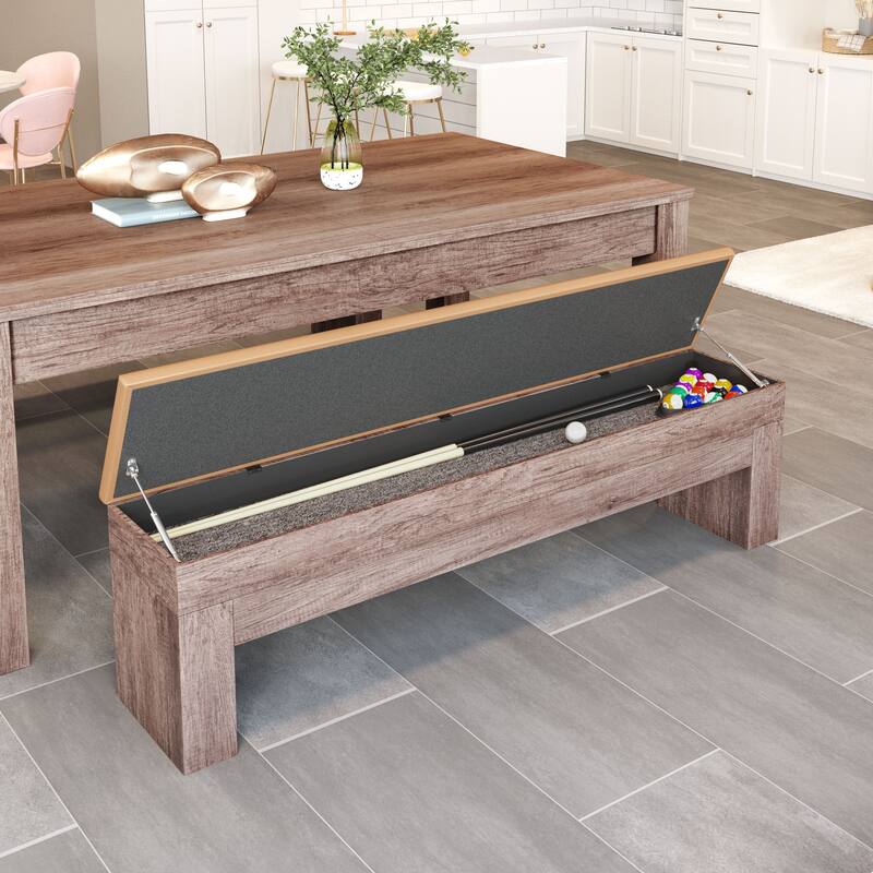 Set of 2 Lac Vieux Storage Bench Brown - N/A