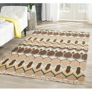 SAFAVIEH Couture Sumak Handmade Flatweave Beige/ Brown Wool Area Rug - 9' x 12'