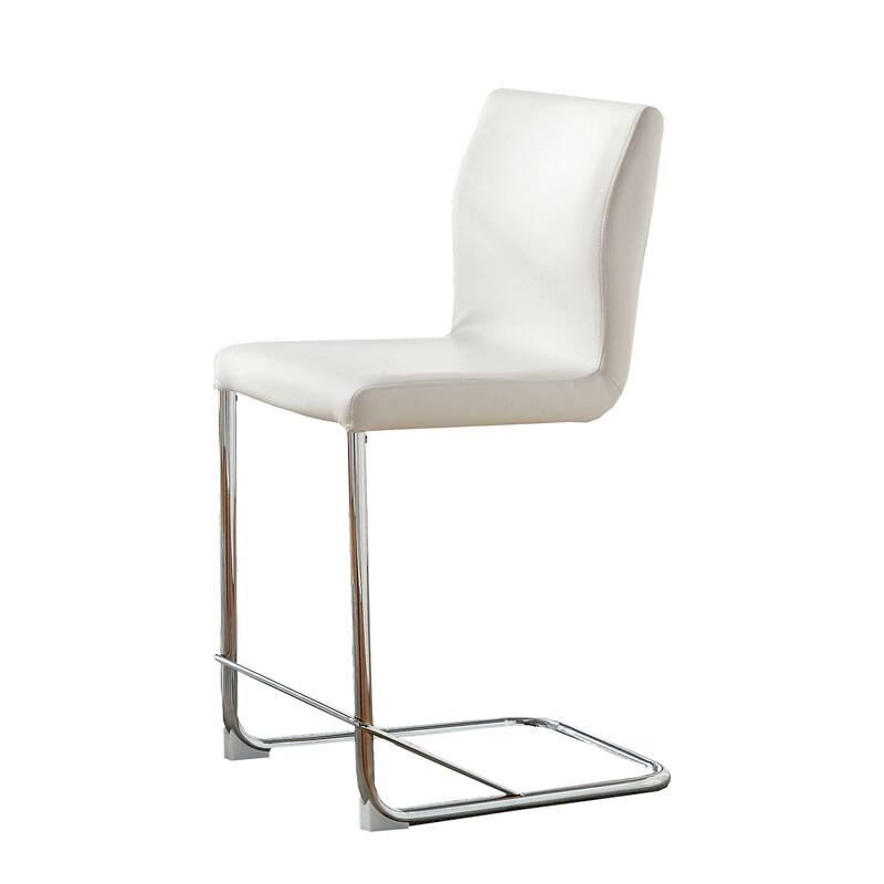 Raji Modern Faux Leather Counter Height Stools (Set of 2) by Furniture of America - White