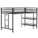 preview thumbnail 3 of 5, Sturdy Junior Twin Loft Bed for Kids,Loft Bed w/Wood Shelf & Guardrail