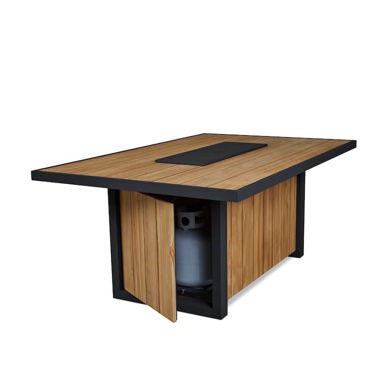Bodhi Dining Height Fire Table in Teak by Real Flame