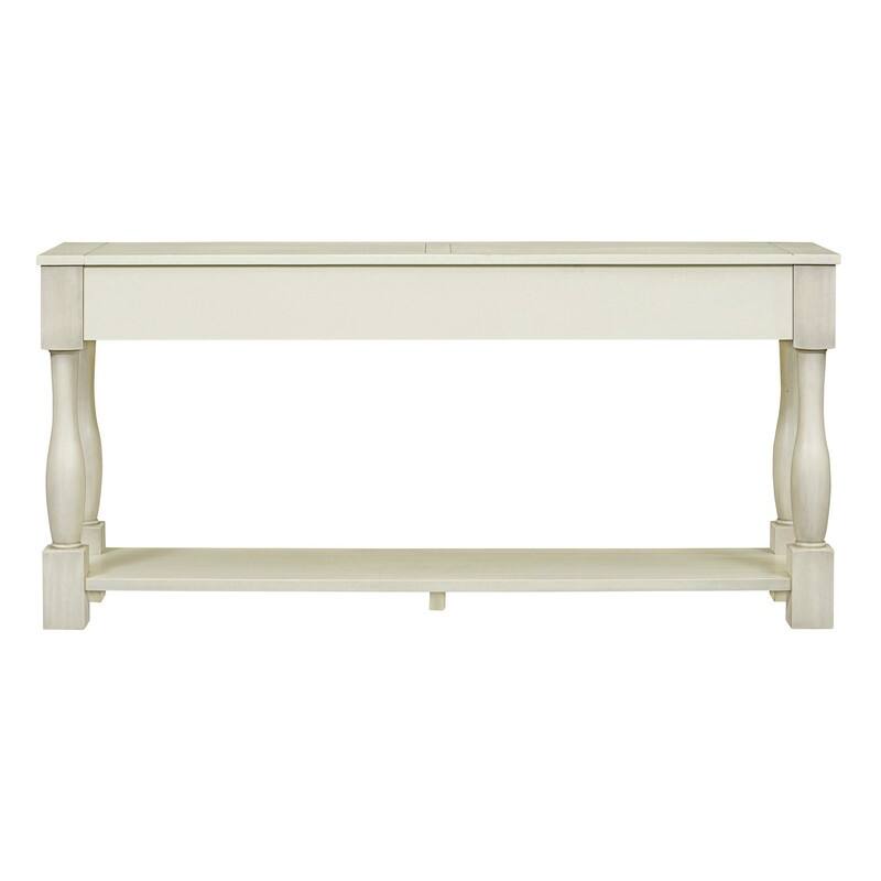 63"Long Console Table with 3 Drawers and Shelf for Entryway and Living Room in Mediterranean Design