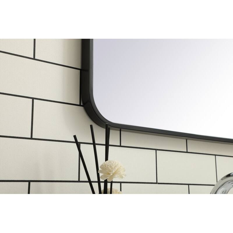 Ezra Soft Corner Metal Rectangular Mirror
