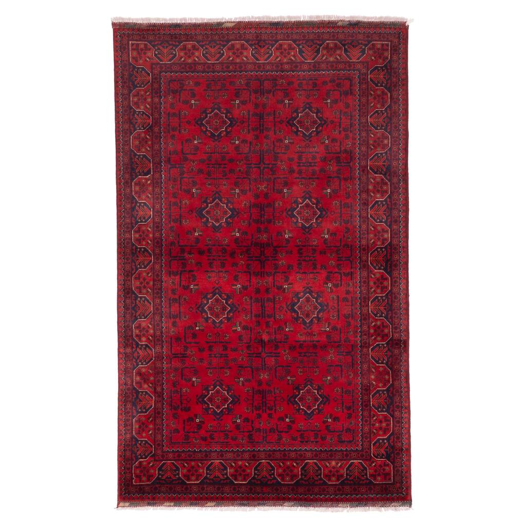 ECARPETGALLERY Hand-knotted Finest Khal Mohammadi Red Wool Rug - 3'11 x 6'7