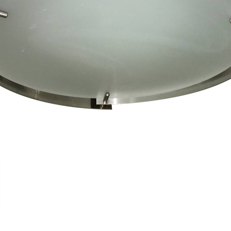17" Diameter PS with Etched Glass with Bulbs Included - Brushed Nickel