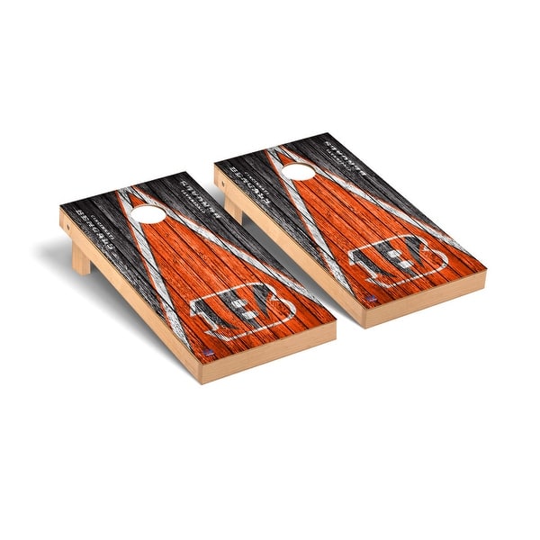 slide 2 of 6, Cincinnati Bengals NFL Football Triangle Cornhole Board Set