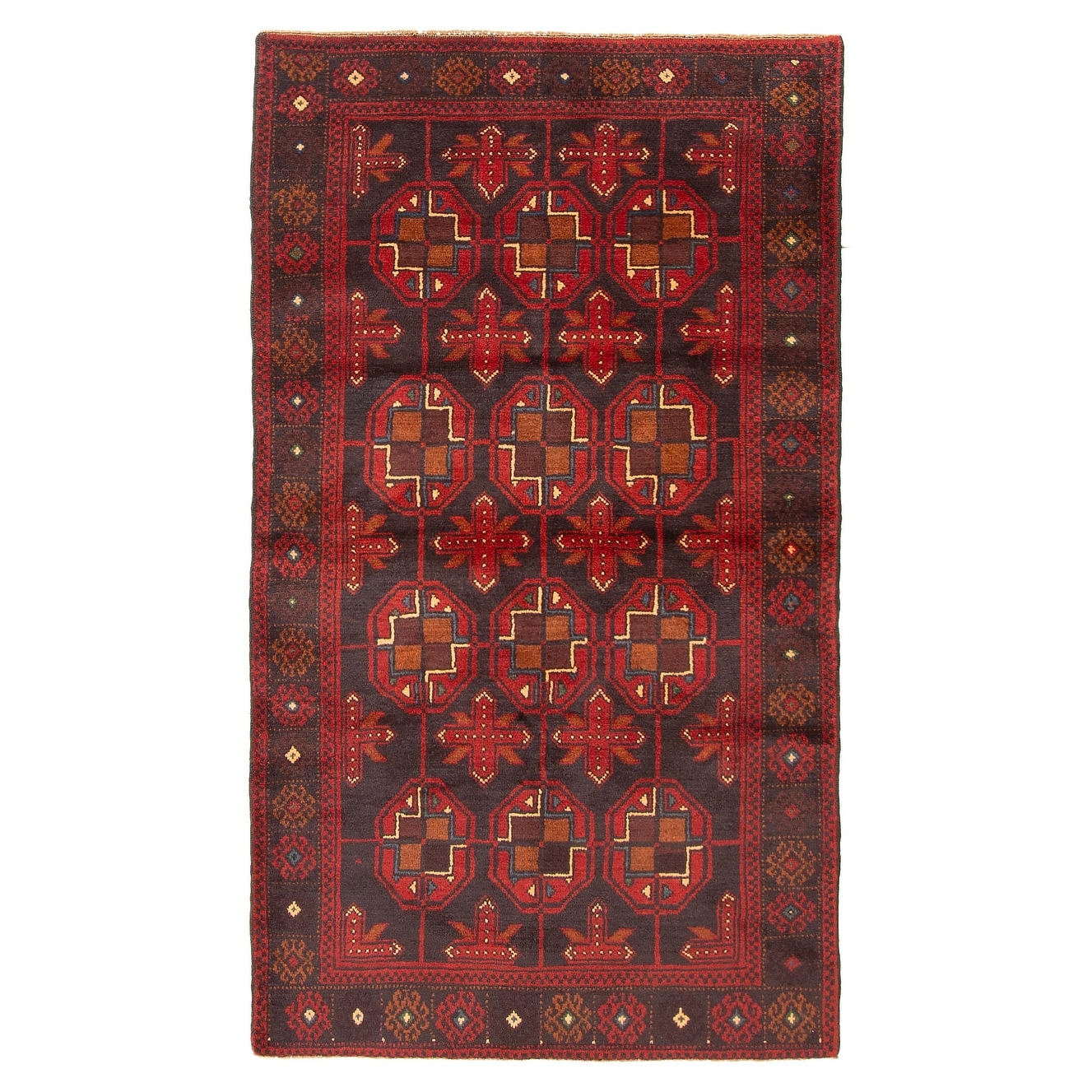 ECARPETGALLERY Hand-knotted Baluch Black Wool Rug - 3'5 x 5'11