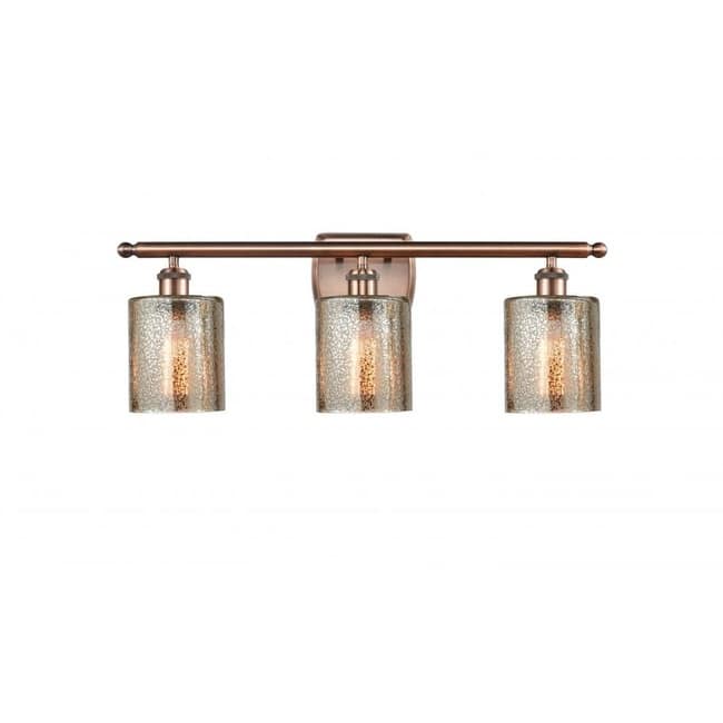 Innovations Lighting Cobbleskill 3 Light 26" Wide Bathroom Vanity - Antique Copper / Mercury