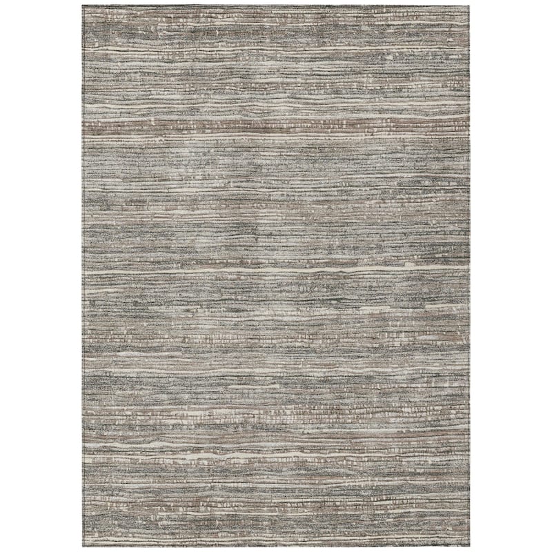 HomeRoots Striped Transitional Rectangle Outdoor Rug
