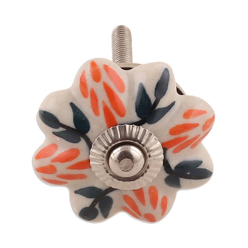 Novica Handmade Flower Sunshine Ceramic Knobs (Set Of 6)