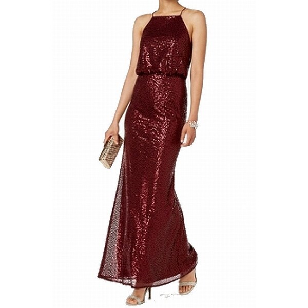 adrianna papell red sequin dress