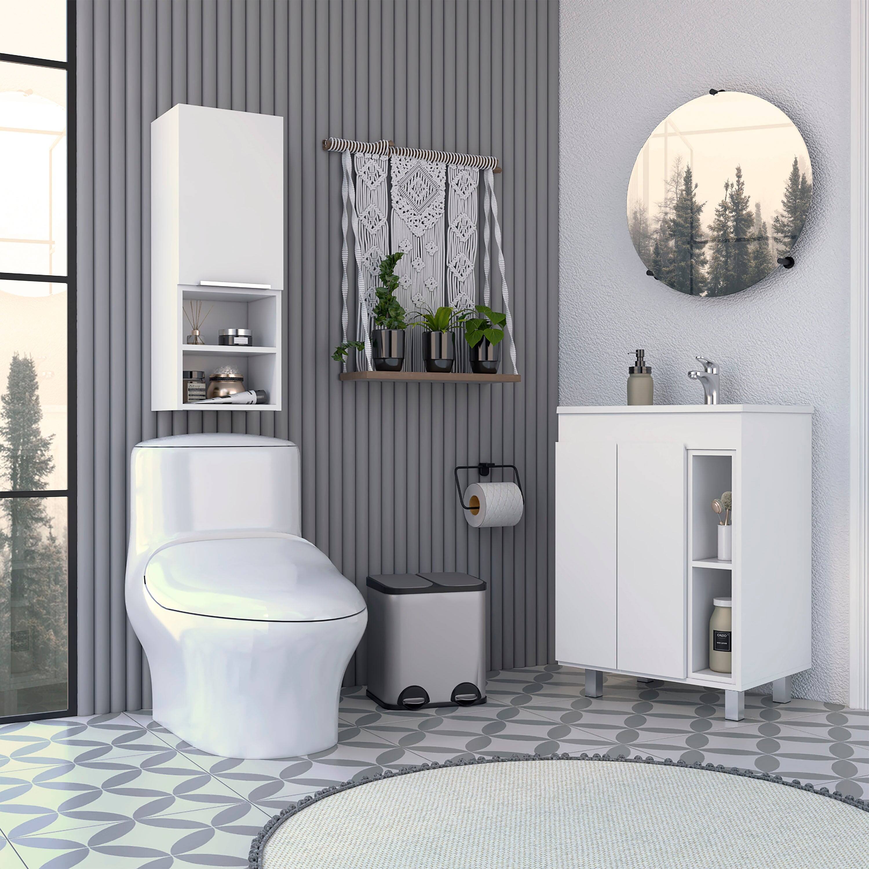 Muncie 2 Piece Bathroom Set, Acra Free Standing Vanity + Savona