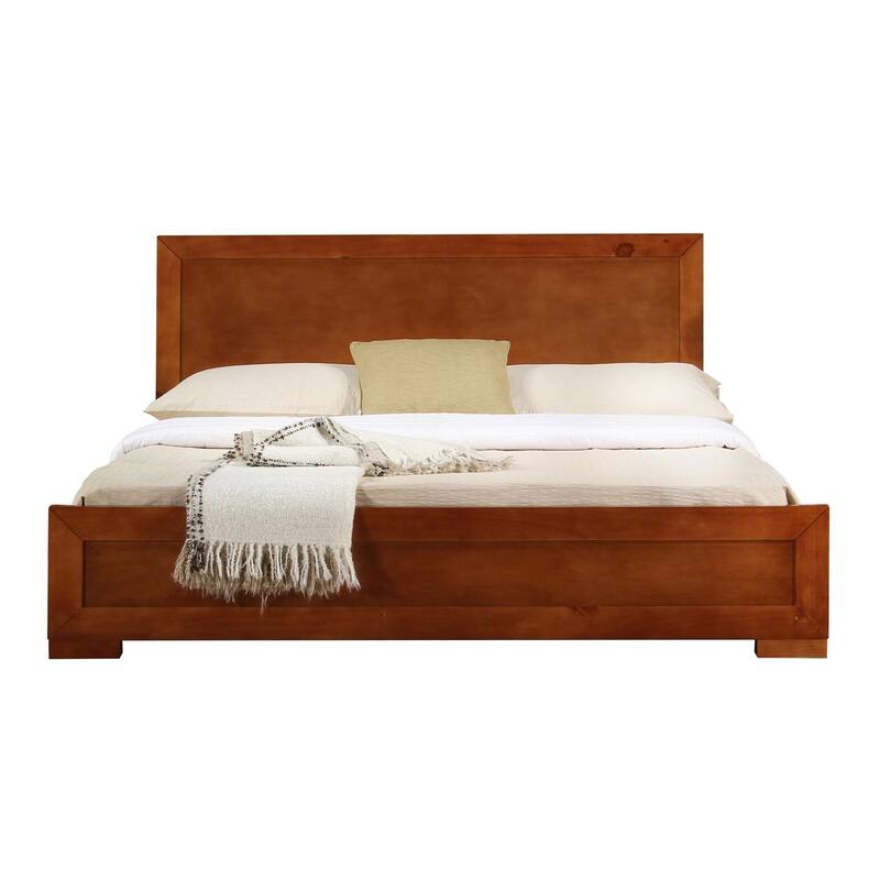 Trent Wooden Platform Bed - Cherry - Queen