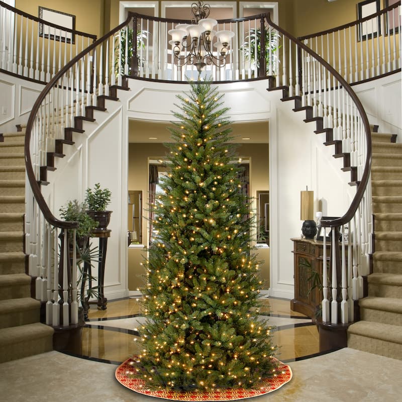 National Tree Company 9 ft. Dunhill Fir Slim Tree with Clear Lights