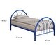 preview thumbnail 5 of 3, Casually Modish Twin Size Metal Bed, Blue