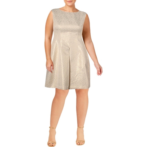 anne klein polka dot fit & flare dress