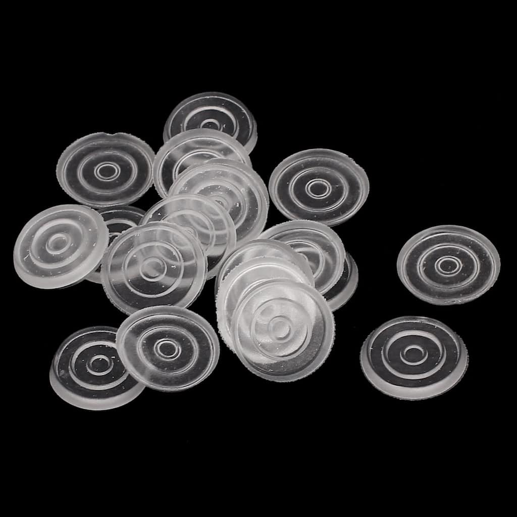18mm Dia Round Clear Plastic Non-slip Glass Table Dash Mat Pad Cushion 20Pcs