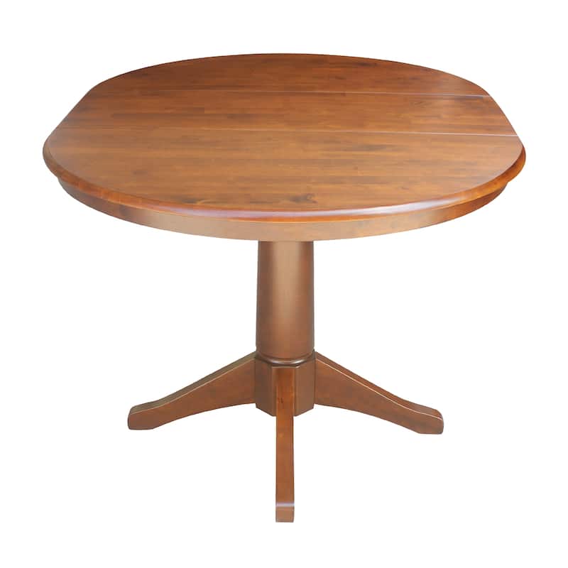 36" Round Top Pedestal Table w/12" Leaf