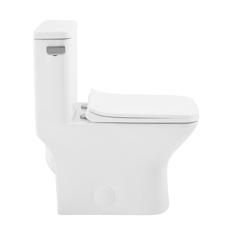 Carre One Piece Square Toilet Left Side Flush, 10" Rough-In 1.28 Gpf - 25.8" x 14.95" 29.95"