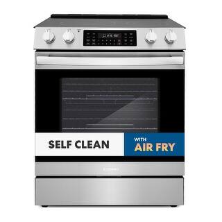 30 in. 6.3 cu. ft. Electric Range with 5 Burner Glass Cooktop and Self Clean Air Fry Oven in Stainless Steel