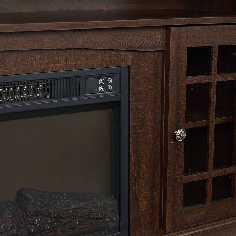 58.25 Inch Classic TV Stand with 23-Inch Fireplace Insert