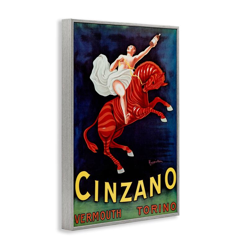 Stupell Cinzano Wine Advertisement Framed Giclee Art Design By Marcus Jules