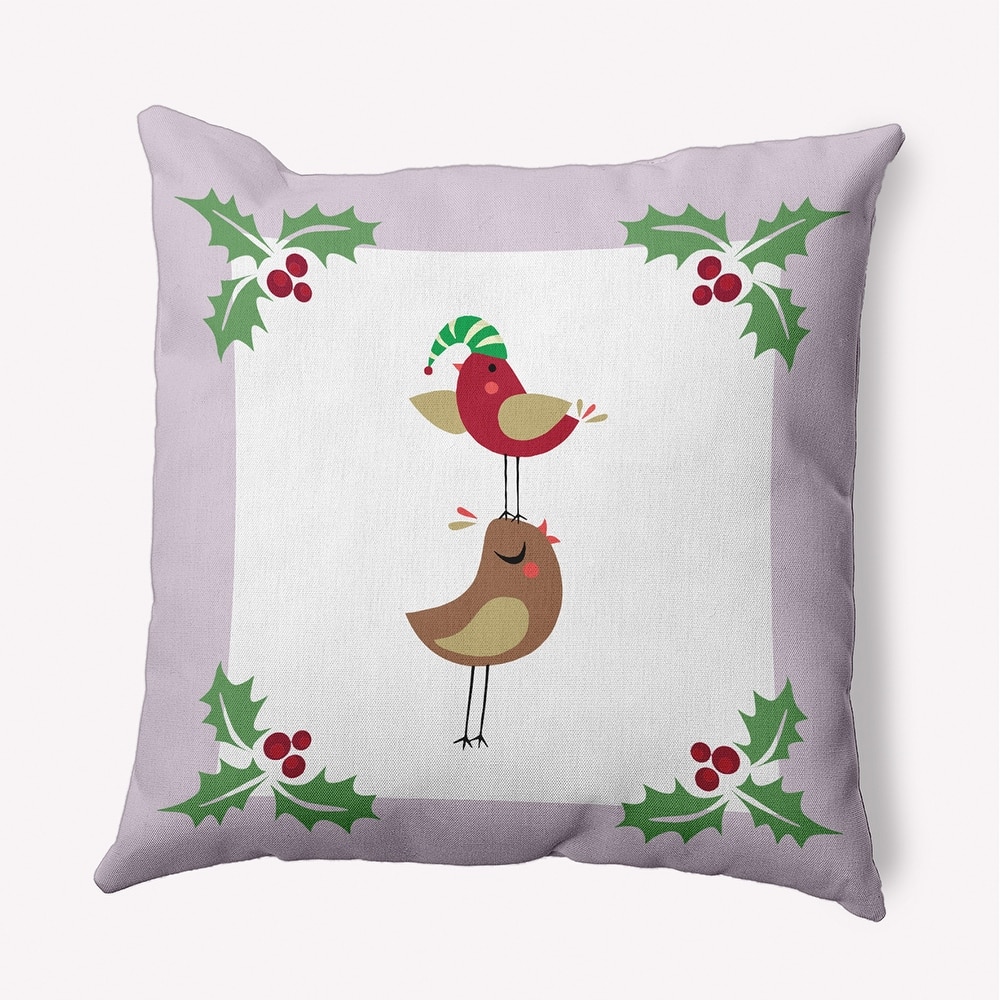 Christmas Birds Accent Pillow