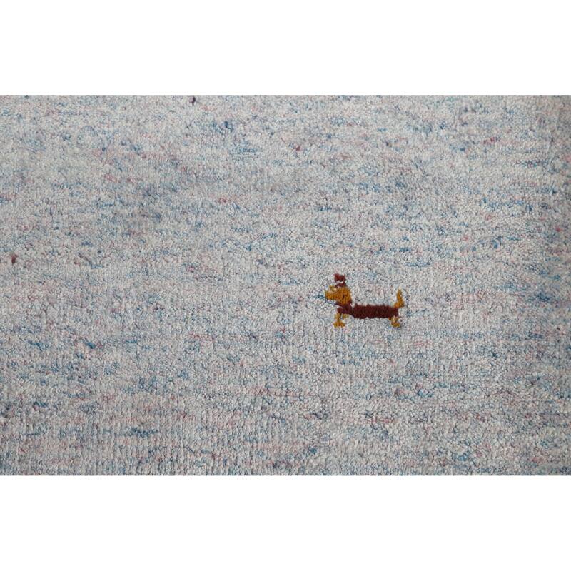 Hand Knotted Oriental 100% Wool Carpet Tribal Animal Pictorial Multi-Colored Gabbeh Area Rug - 7' 4'' X 5' 5''