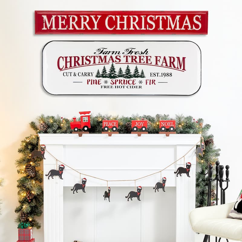 Glitzhome 45"L Enameled Metal Merry Christmas Wall Sign