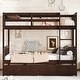 preview thumbnail 1 of 31, Twin Over Twin Rubber Wood Bunk Bed with 2 Drawers, Convertible into 2 Twin Beds Espresso