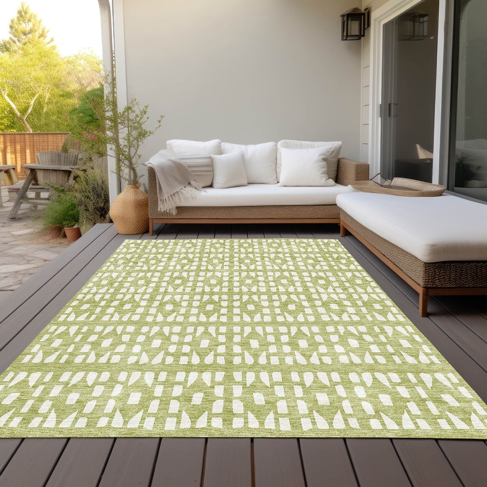 Machine Washable Indoor/ Outdoor Contemporary Imprints Chantille Rug