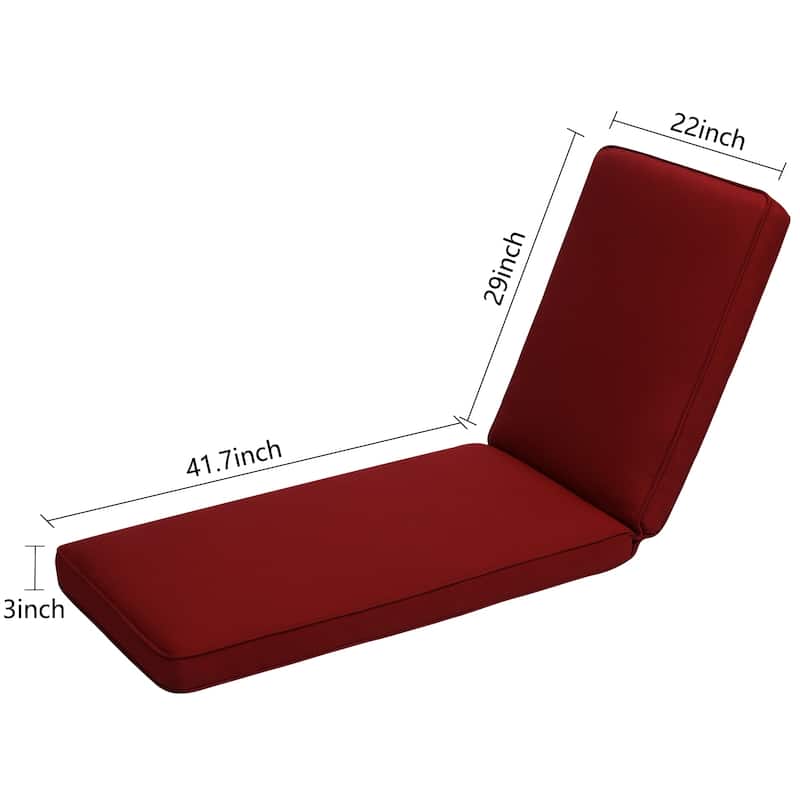 Aoodor Patio Chaise Lounger Cushions Set of 2, Olefin Fabric, Water-Resistant, 72x21x3 Inches(Only Cushions) - N/A