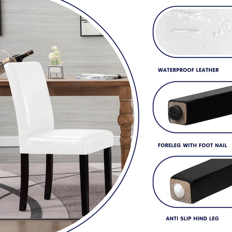 Subrtex Homes and Gardens PU Leather Dining Chair (Set of 2)