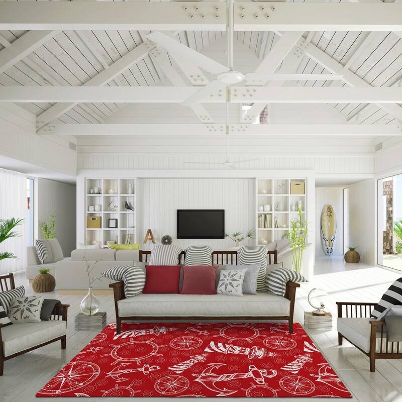 Indoor/Outdoor Harpswell Lighthouse Washable Rug