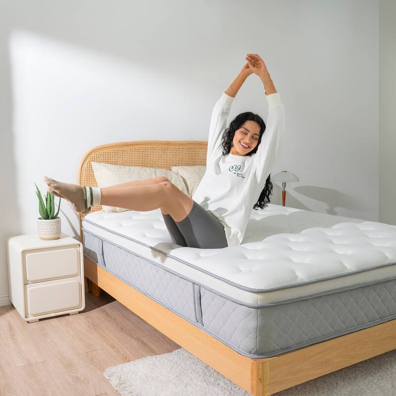 12 Inch Breathable Cool Cover Memory Foam Individual Pocket Spring Hybrid Mattress