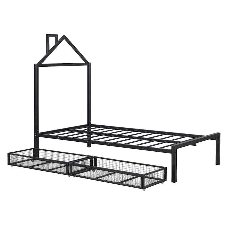 Metal Platform Bed with two drawers