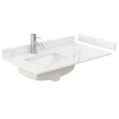 Wyndham Collection WCFQCB36STOPUNS-Q 36" Quartz Vanity Top with