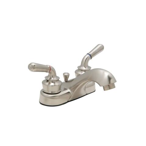 Cypress Center Set Lavatory Faucet in PVD Satin Nickel - Pop Up Drain Included