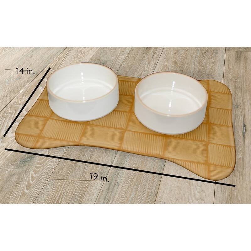 Basketweave Pet Feeding Mat for Dogs and Cats