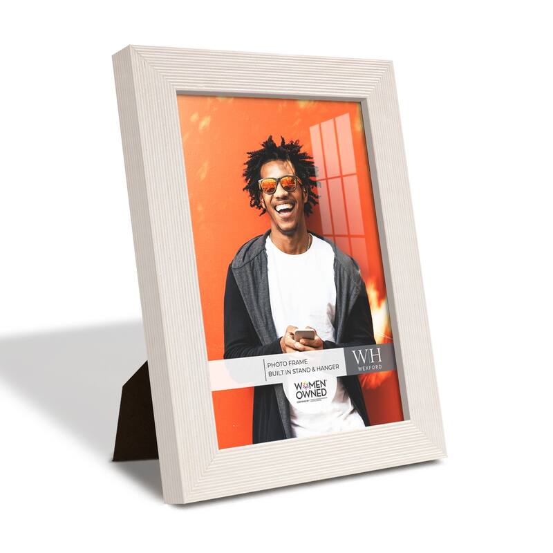 4 Piece Set Solid Wood Picture Frame - White - 5x7