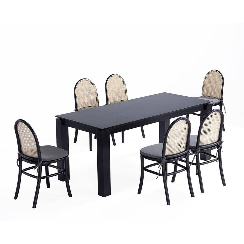 Manhattan Comfort Rockaway Paragon Modern 70.86 Solid Wood Dining Set