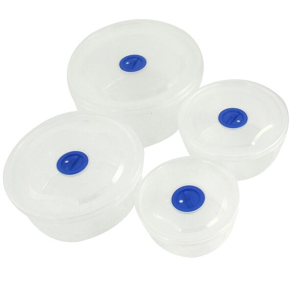 4 Pcs Clear White Round 400ml 600ml 1000ml 1700ml Microwave Food Container