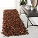 preview thumbnail 87 of 90, SAFAVIEH Handmade Leather Shag Alois Modern Rug 2' x 8' Runner - Saddle - Runner