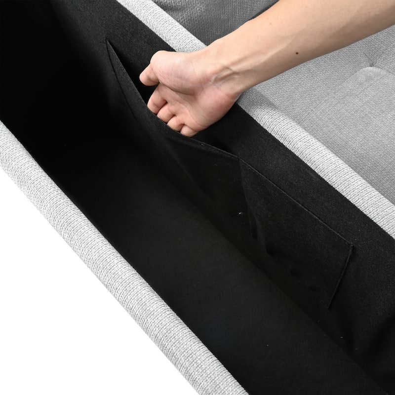 91.5-Inch L-Shaped Sofa Bed with Pull-Out Sleeper and Hidden Storage